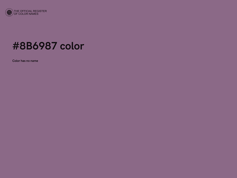 #8B6987 color image
