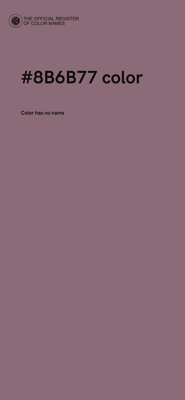 #8B6B77 color image