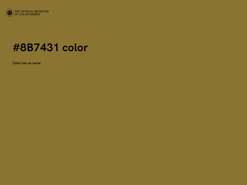#8B7431 color image