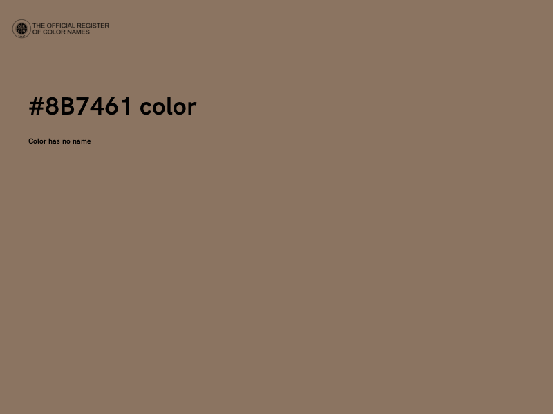 #8B7461 color image
