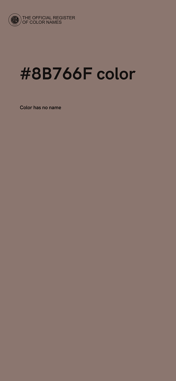 #8B766F color image