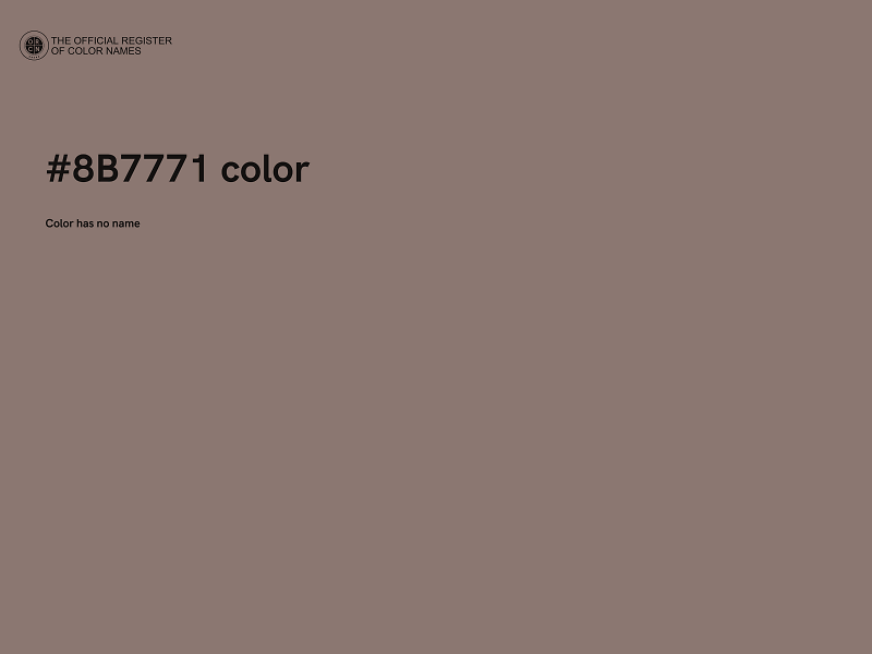 #8B7771 color image