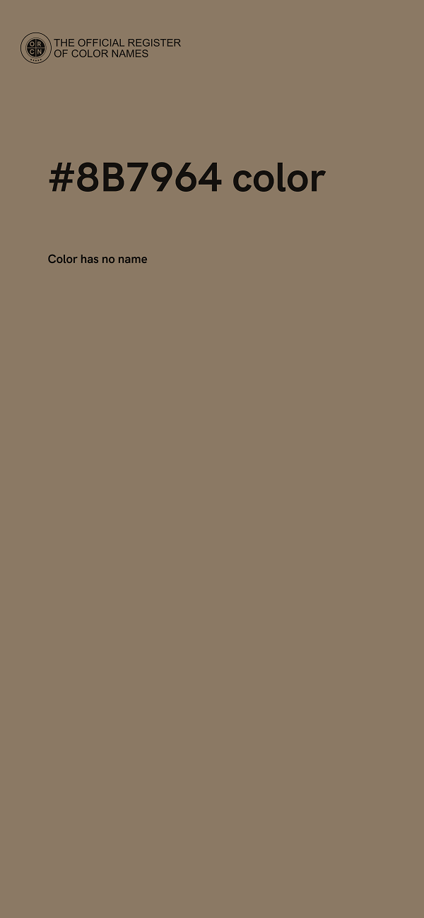 #8B7964 color image