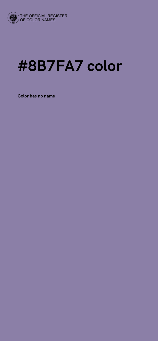 #8B7FA7 color image