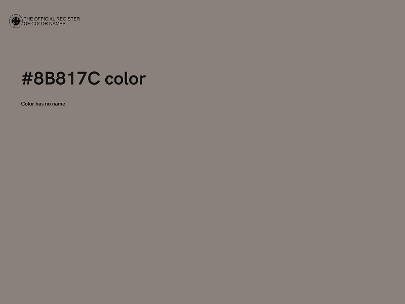 #8B817C color image