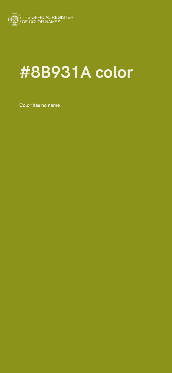 #8B931A color image