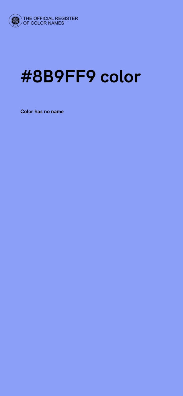 #8B9FF9 color image