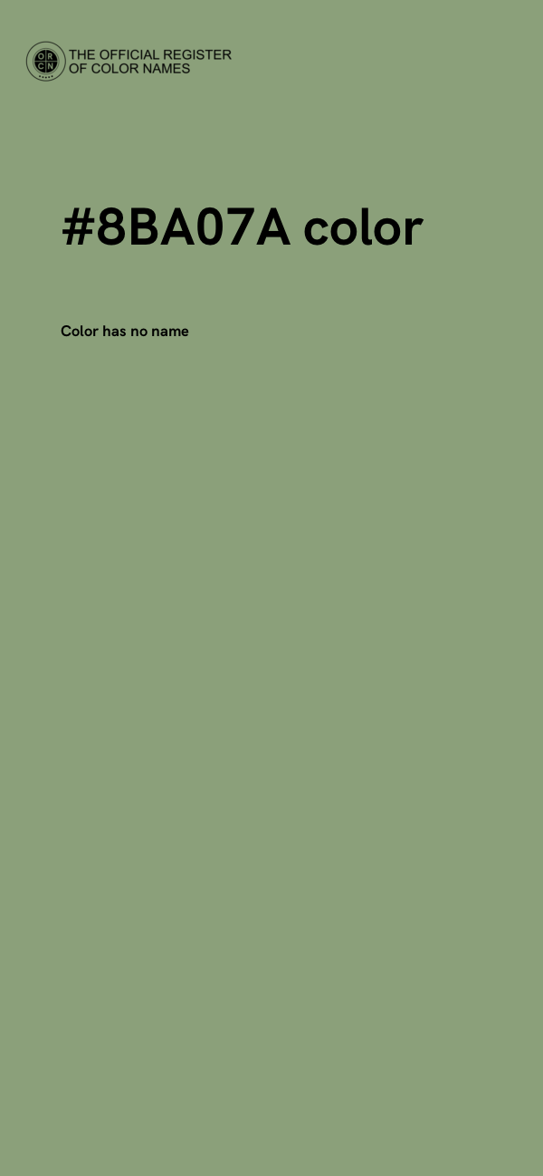 #8BA07A color image
