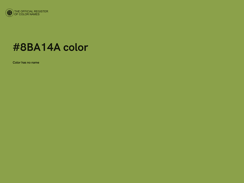 #8BA14A color image