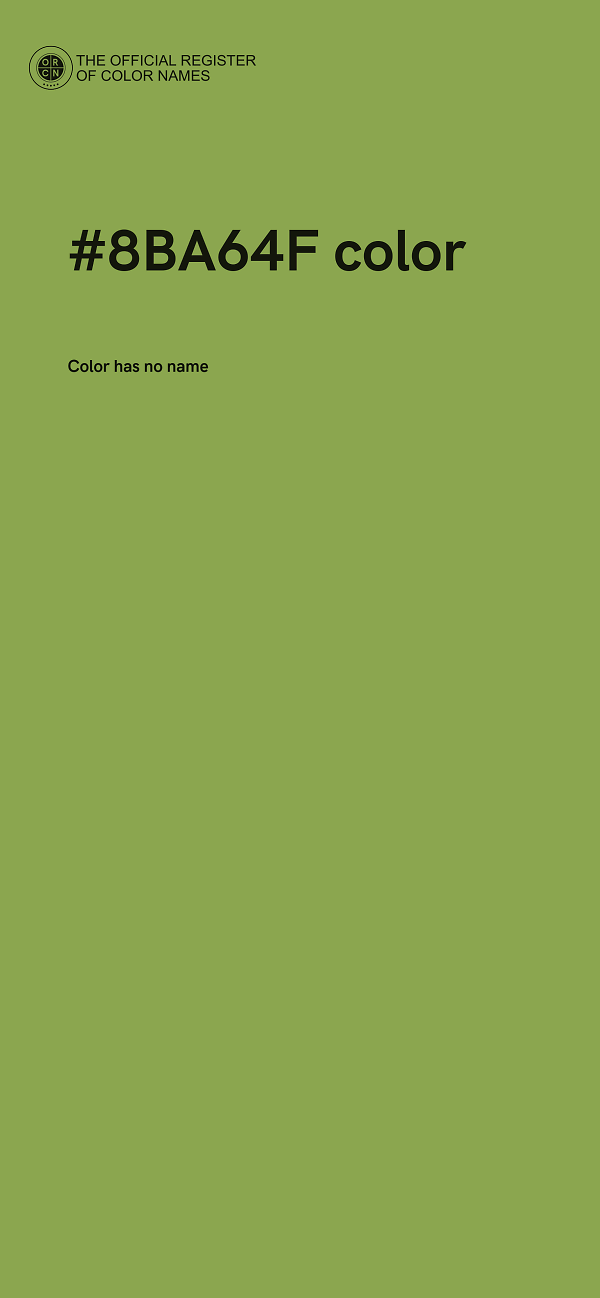 #8BA64F color image