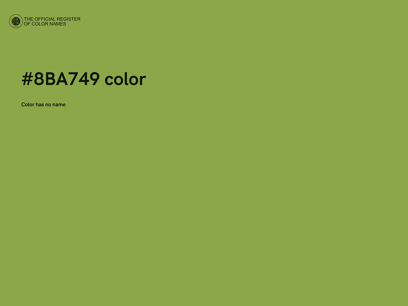#8BA749 color image