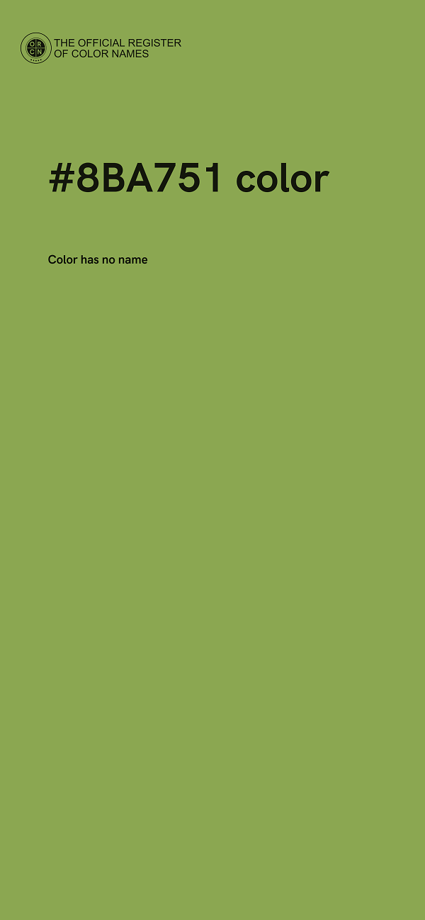 #8BA751 color image