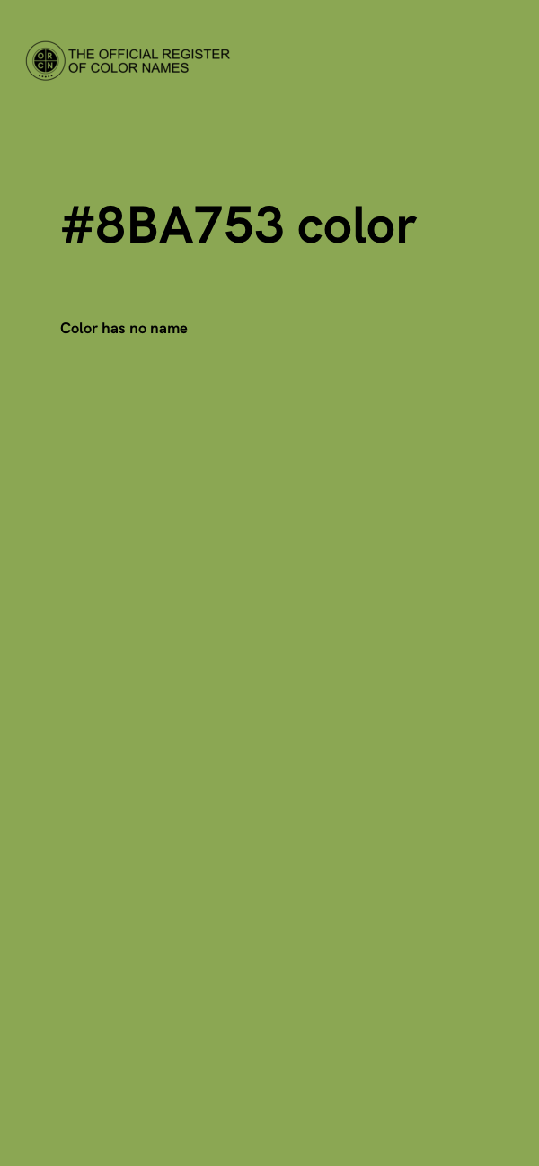 #8BA753 color image