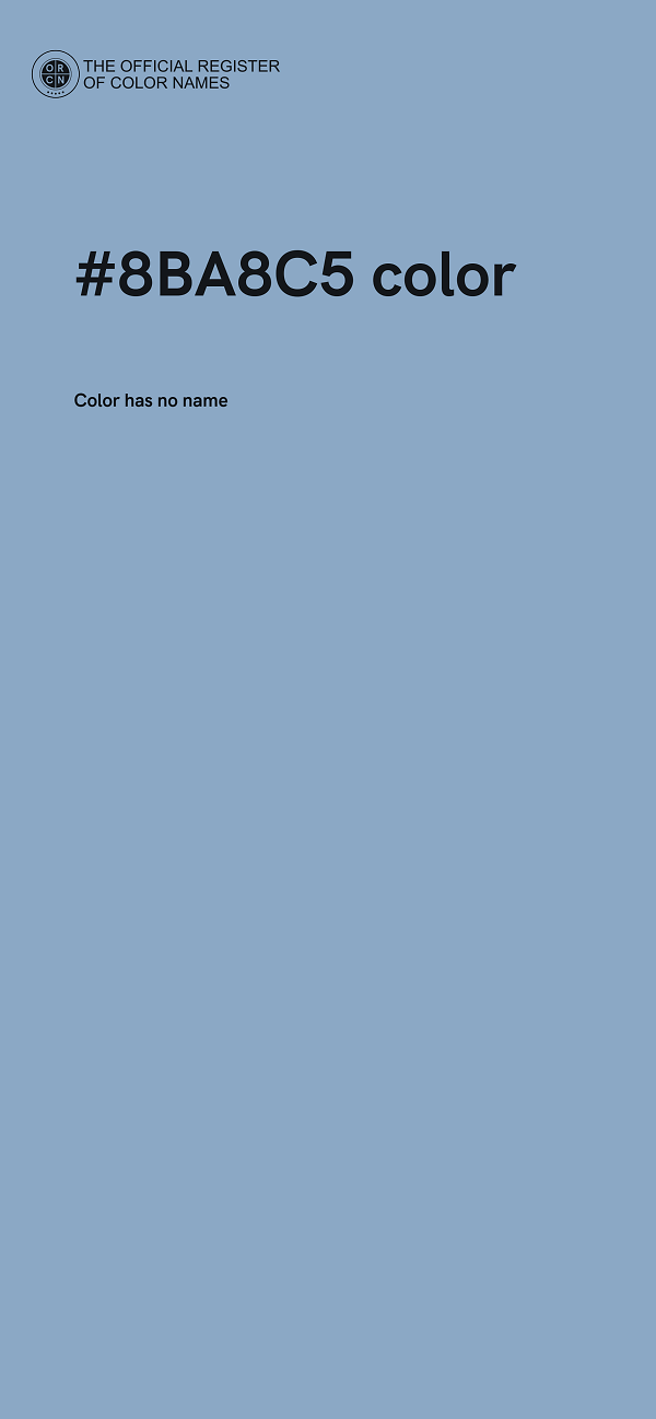 #8BA8C5 color image