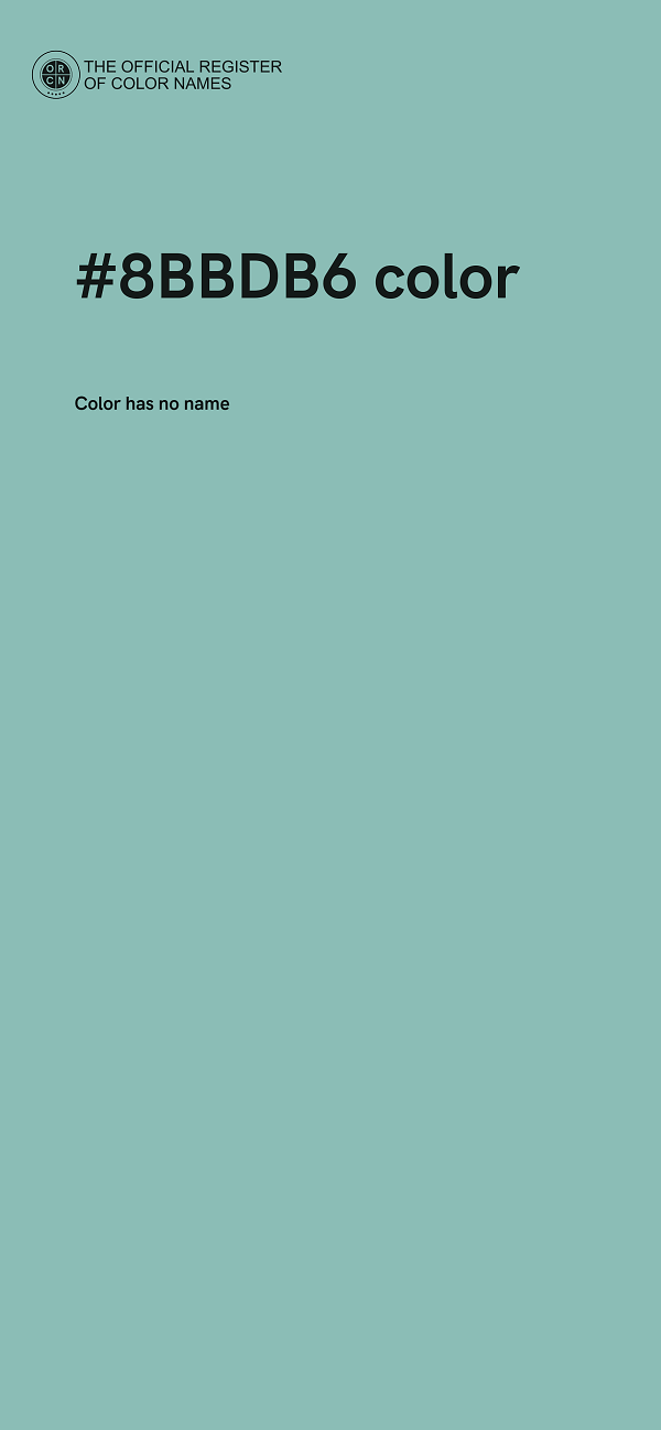 #8BBDB6 color image