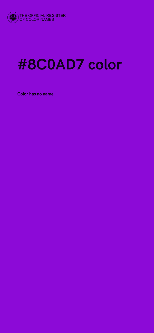 #8C0AD7 color image