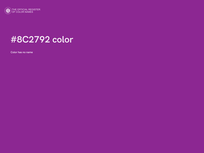 #8C2792 color image