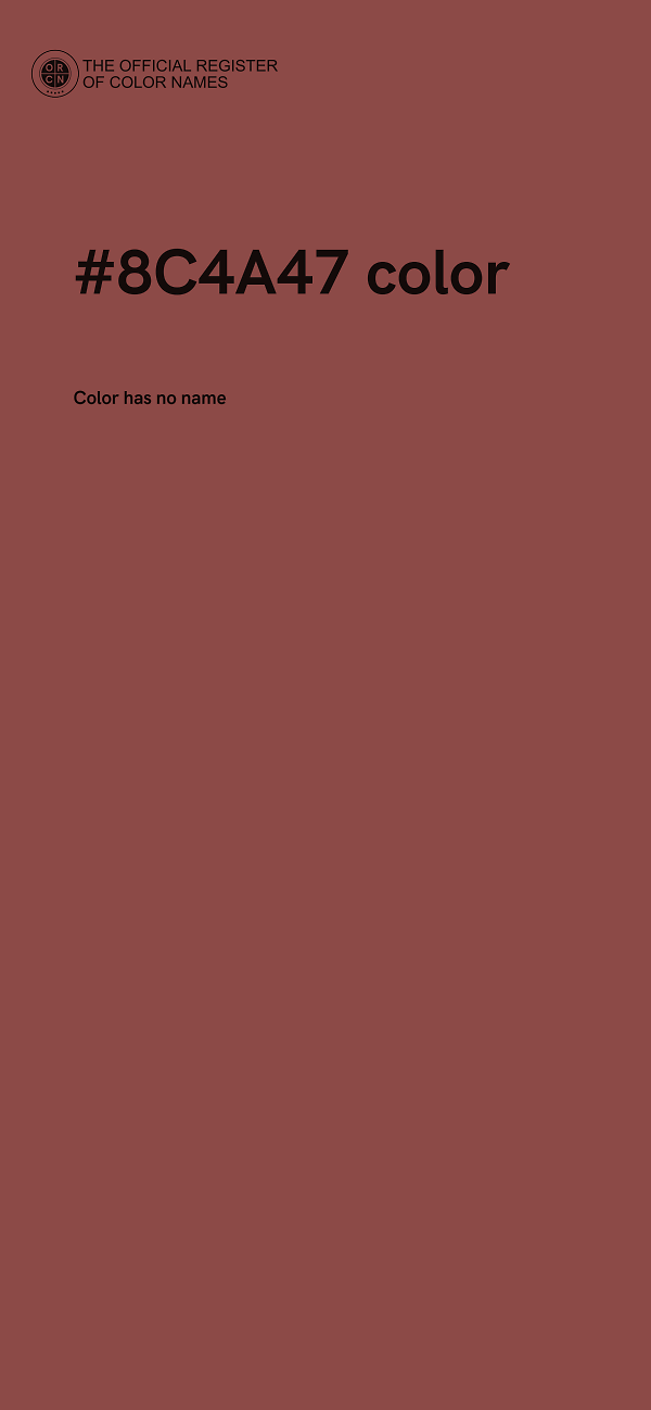#8C4A47 color image