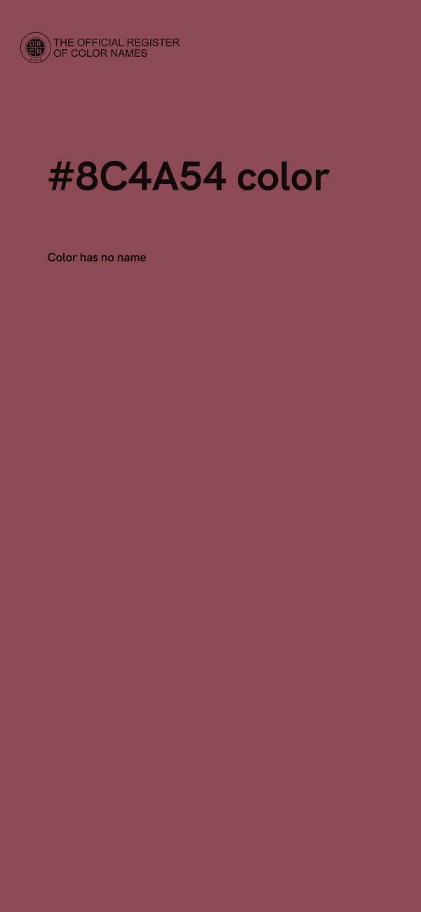 #8C4A54 color image