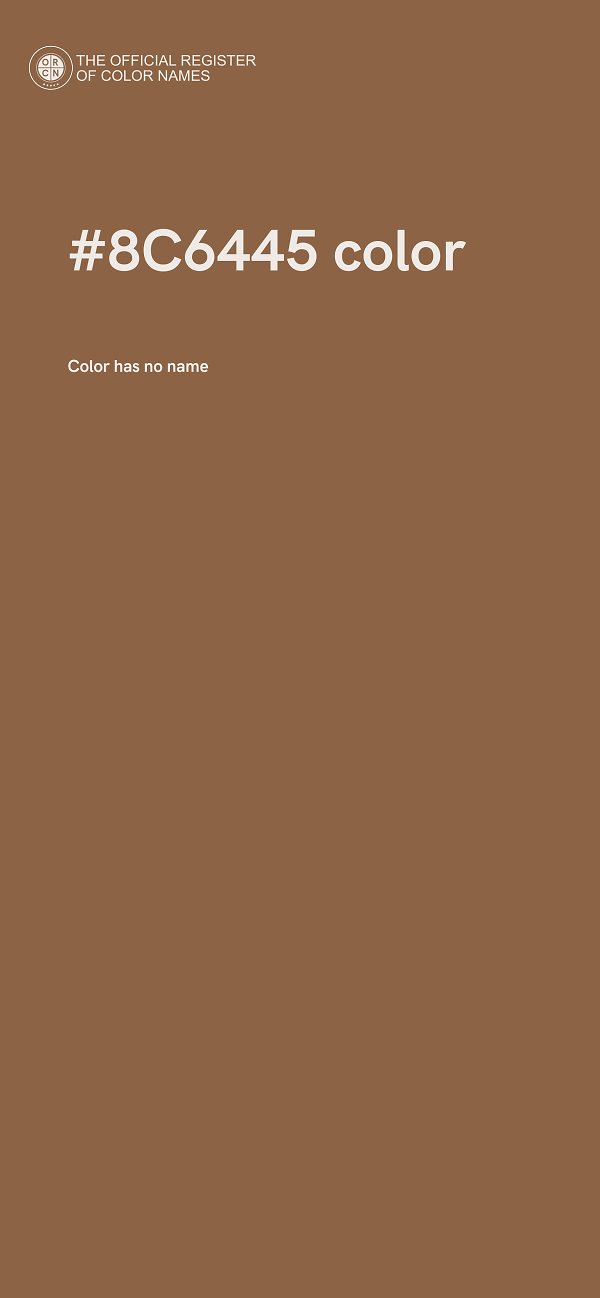 #8C6445 color image