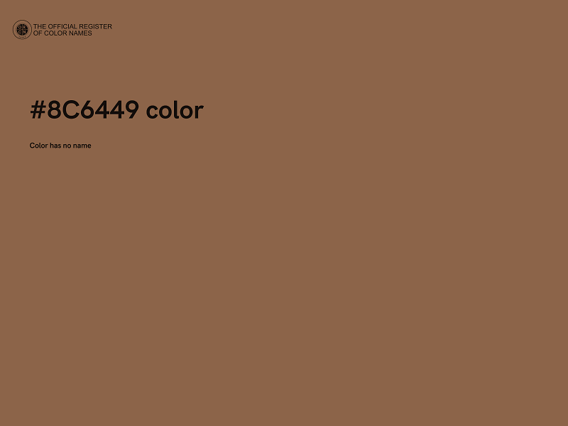 #8C6449 color image