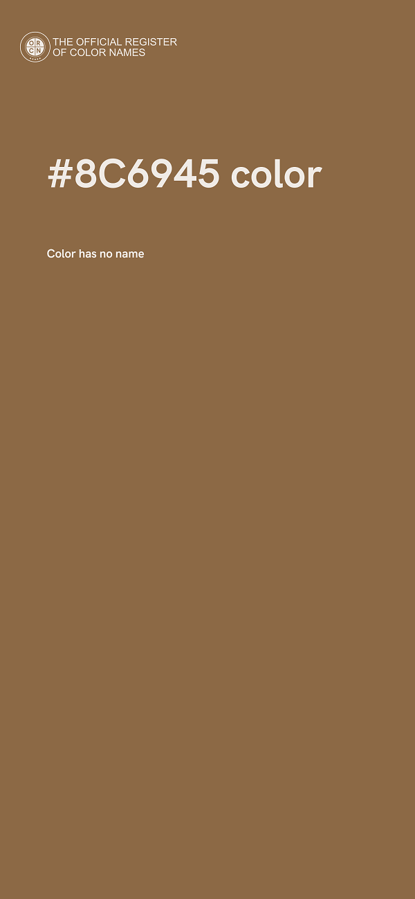 #8C6945 color image