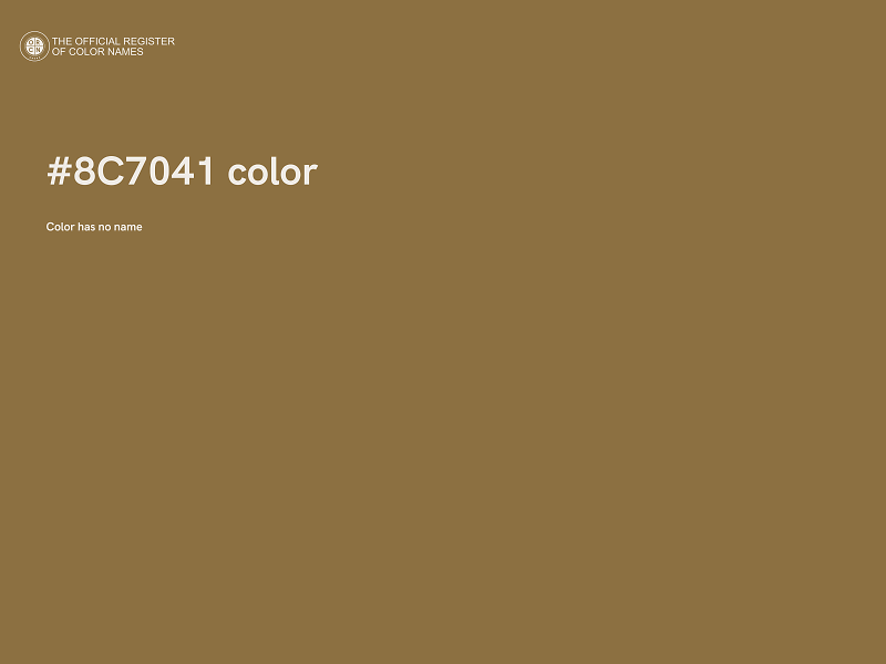 #8C7041 color image