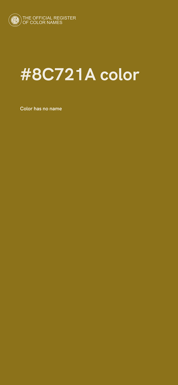 #8C721A color image