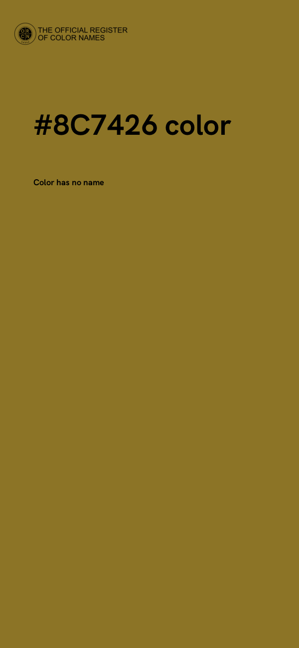 #8C7426 color image
