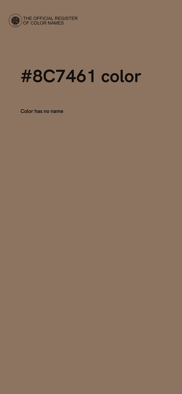 #8C7461 color image