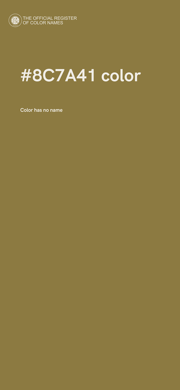 #8C7A41 color image