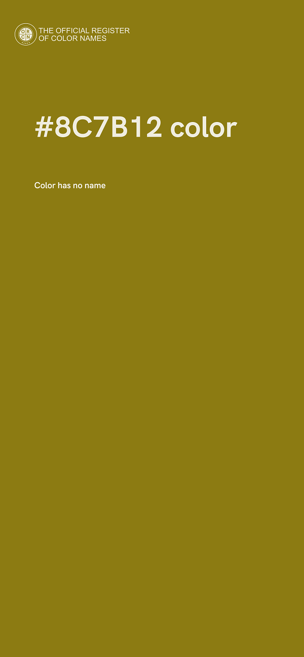 #8C7B12 color image