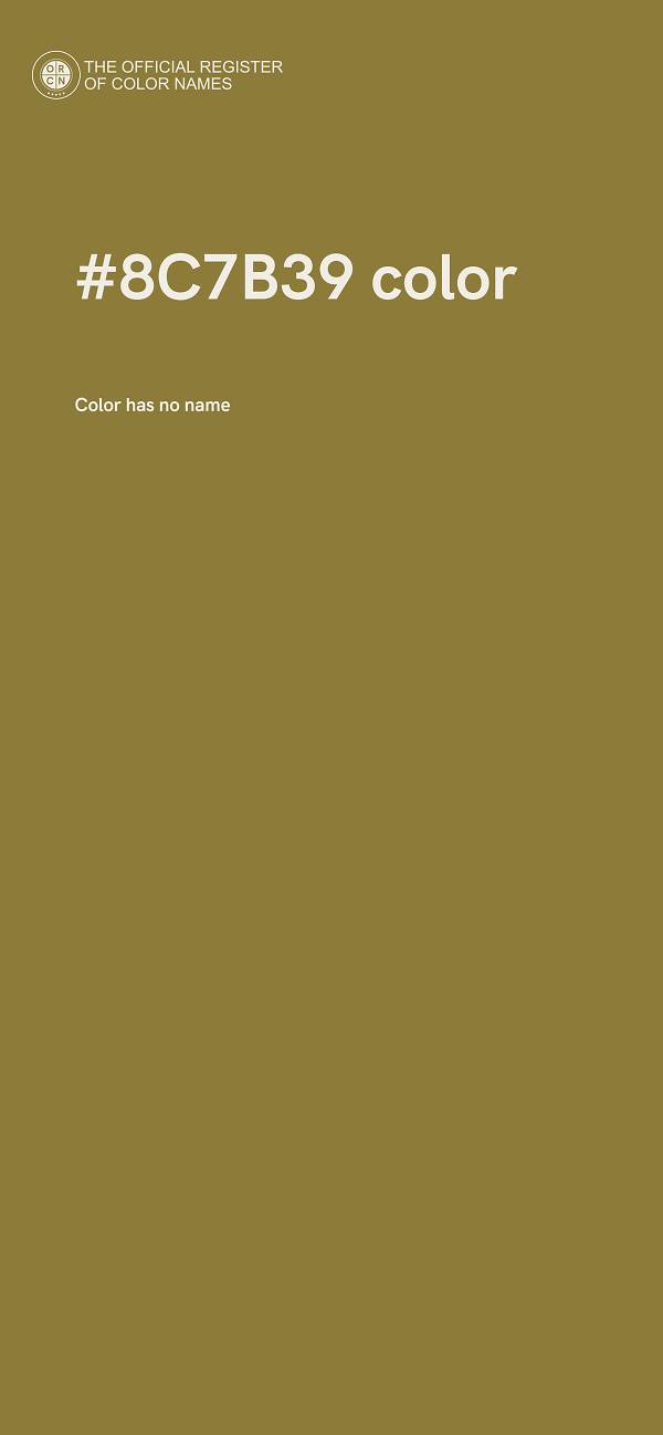 #8C7B39 color image