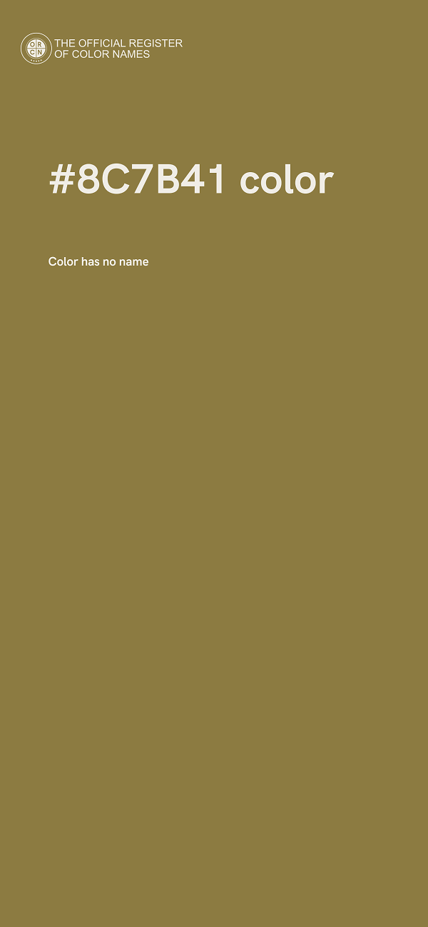 #8C7B41 color image