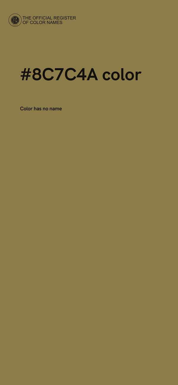 #8C7C4A color image