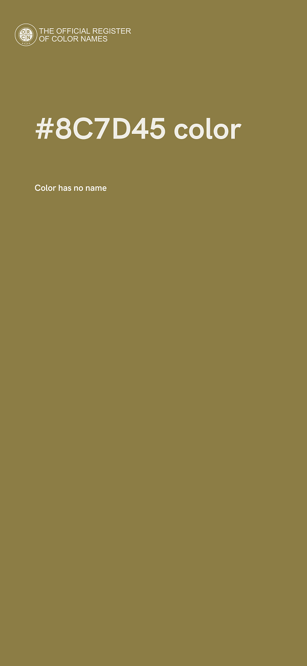 #8C7D45 color image