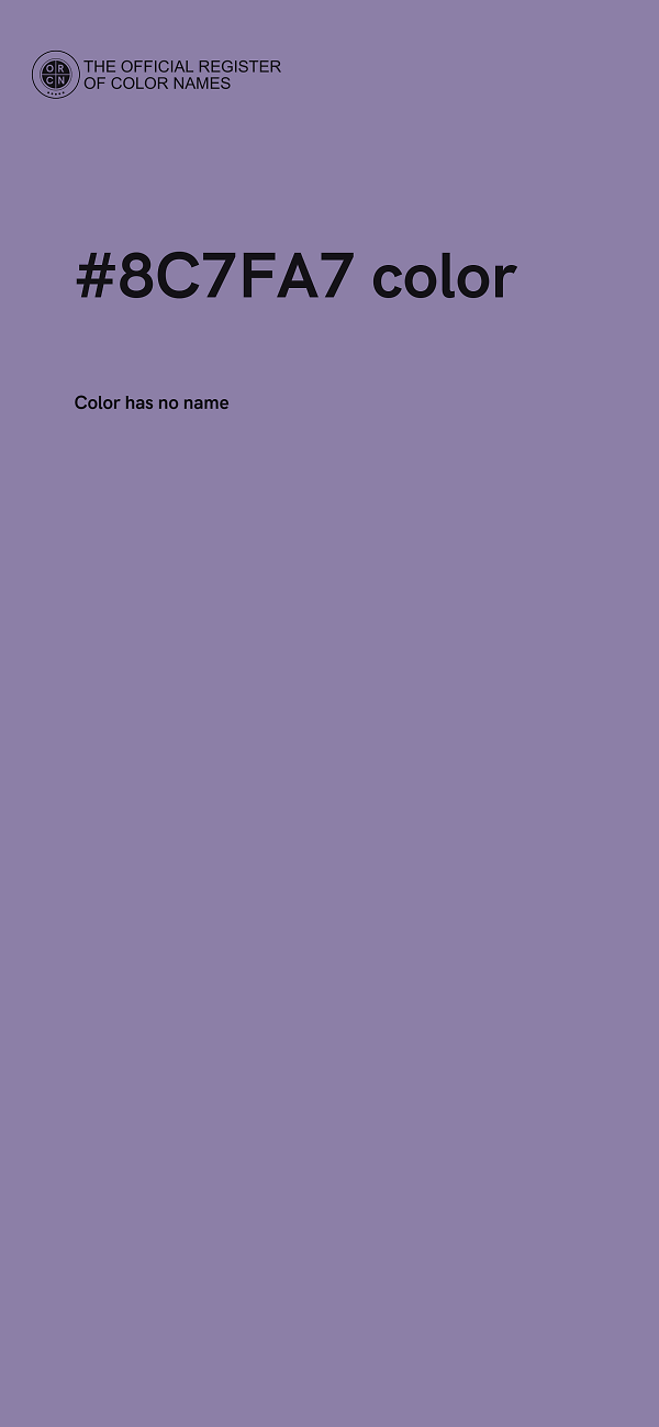 #8C7FA7 color image