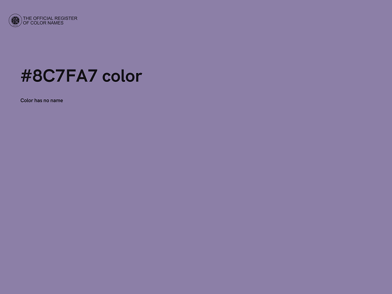 #8C7FA7 color image