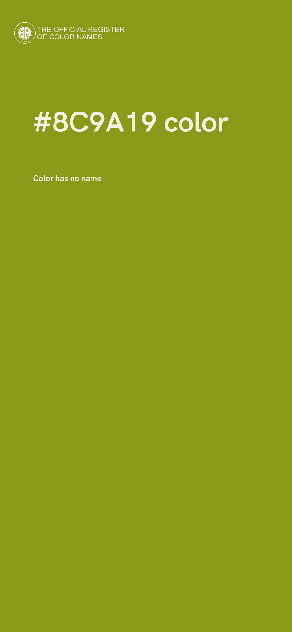 #8C9A19 color image