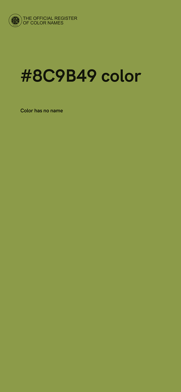#8C9B49 color image