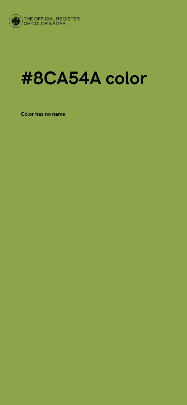 #8CA54A color image