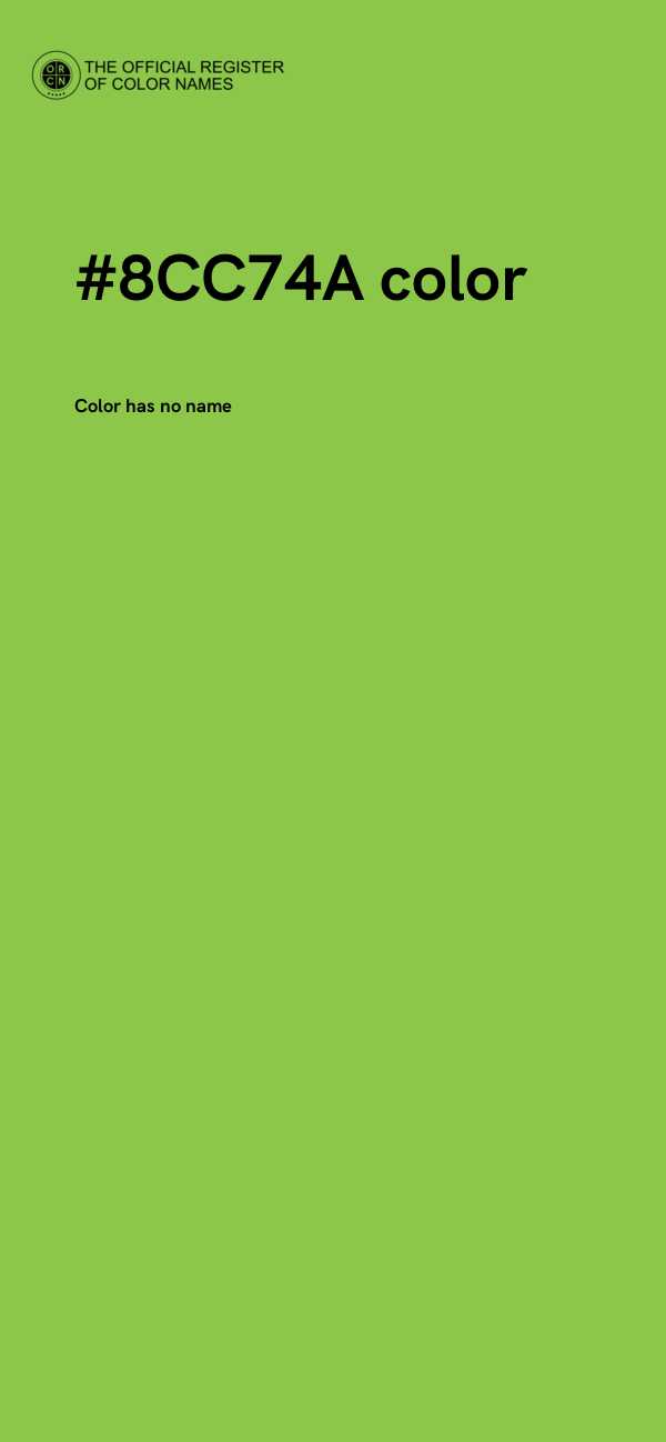 #8CC74A color image
