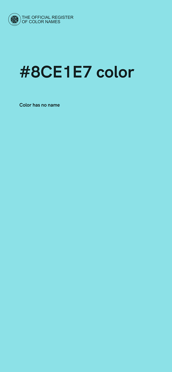 #8CE1E7 color image
