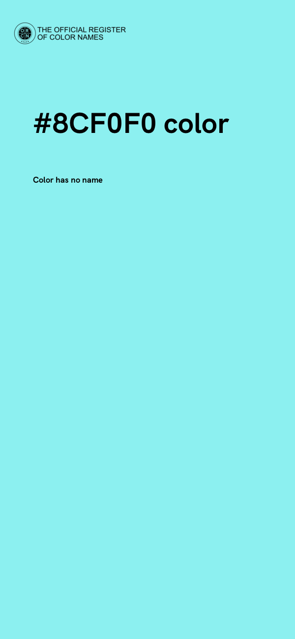 #8CF0F0 color image
