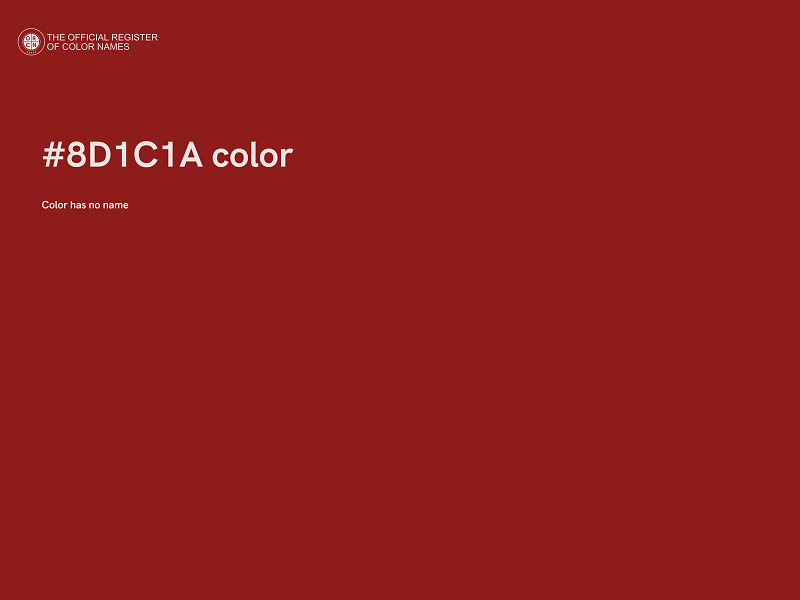 #8D1C1A color image