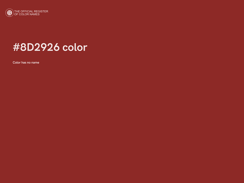 #8D2926 color image