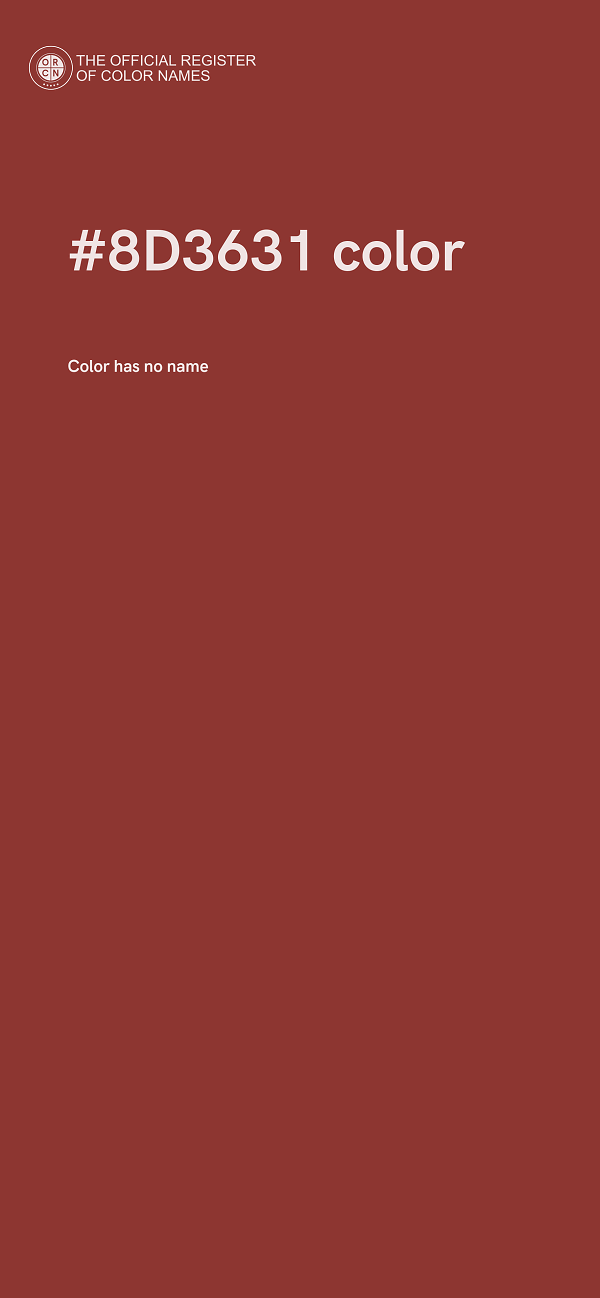 #8D3631 color image