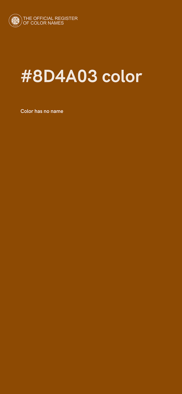 #8D4A03 color image