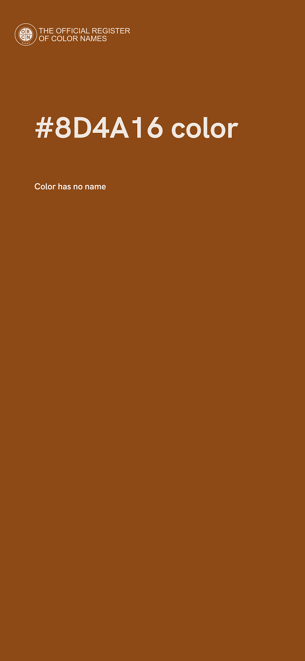 #8D4A16 color image