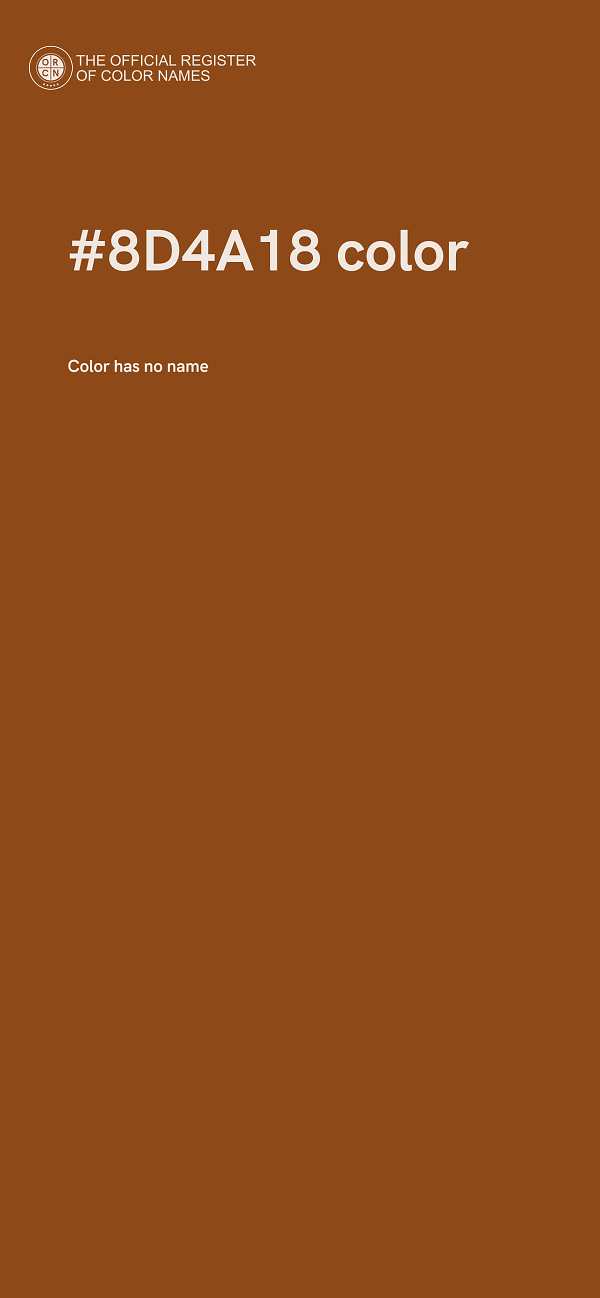 #8D4A18 color image